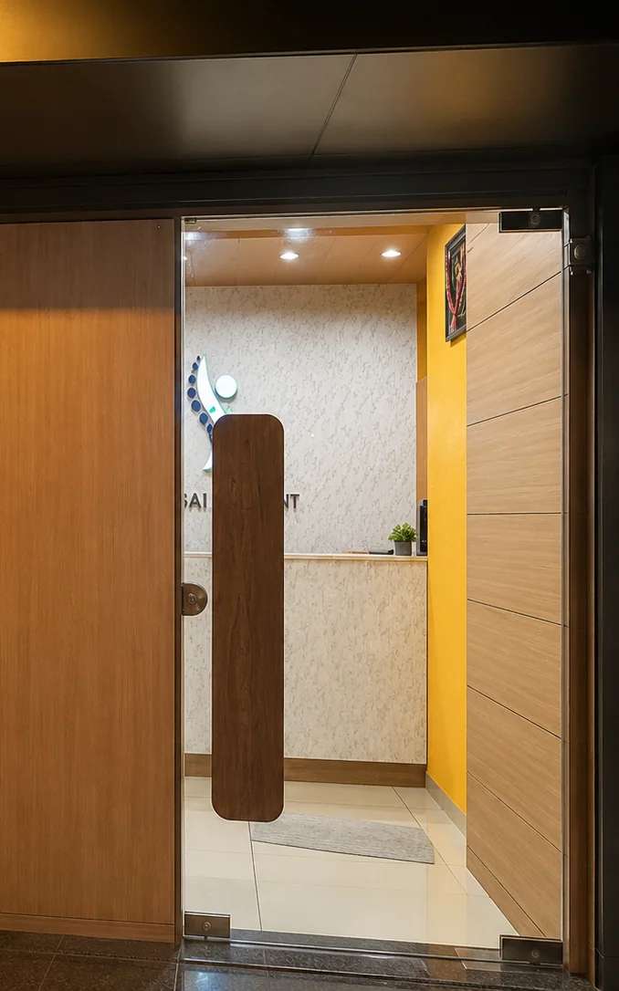 Entrance to the Sai Om Physiotherapy Centre